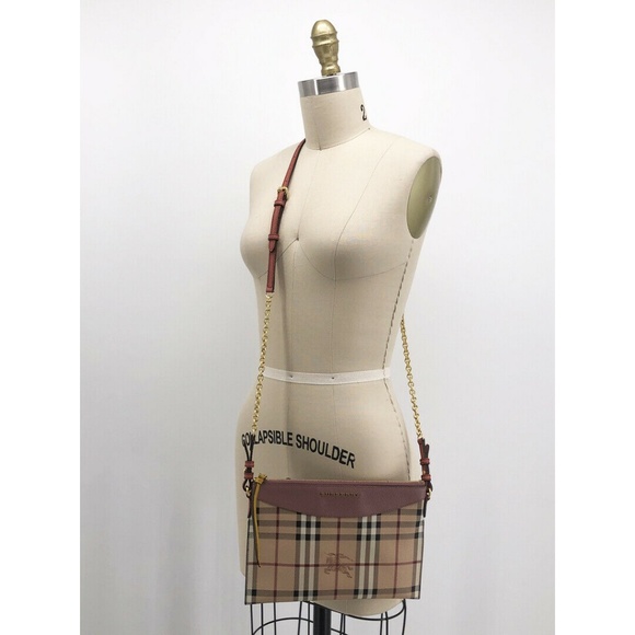 BURBERRY Peyton Crossbody Haymarket Check Bag - Picture 3 of 8